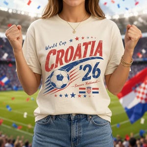 Croatia World Soccer 2026 T-Shirt, Vintage Croatia Soccer Shirt, Croatia National Team Shirt, Retro Soccer Fan Gift image 1