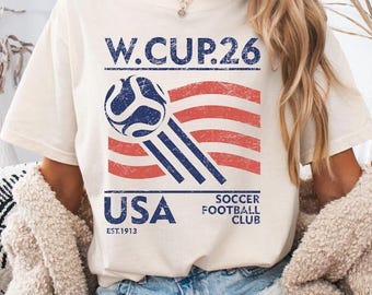 USA Soccer Football Club Retro T-Shirt: 2026 World Soccer Game Graphic Tee