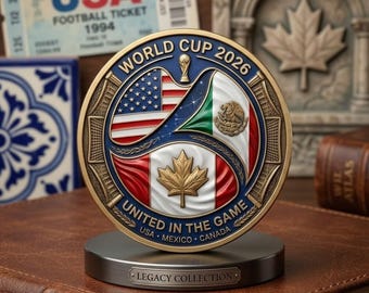 World Cup 2026 Commemorative Coin | Football Challenge Coin | Soccer Coins | FIFA World Cup Coins | Soccer Lover Gift