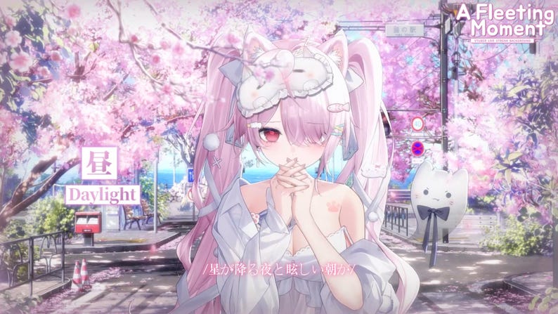 Sakura Stream Background | Spring Anime Scene | Day & Night Cherry ...