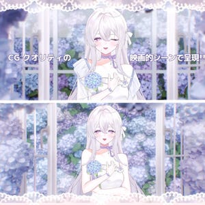 Fundo de riacho com hortênsias | Cena de anime com mar de flores | Vista de janela de vidro dia e noite | Recurso para transmissão VTS | Fundo animado para VTuber