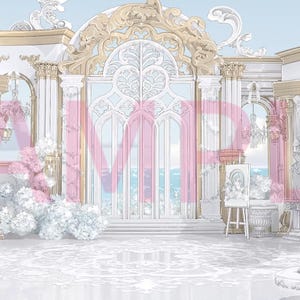 Fantasy VTuber Background | Angel Devil Garden Scene | Medieval Anime Room with UI Set | Romantic Stream Asset image 15