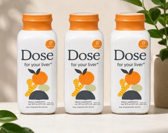 DOSE Liver Support Detox 16oz USDA Organic Milk Thistle Turmeric Ginger Orange Blend Supplement