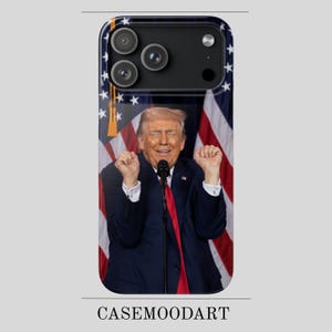 Funny Trump Phone Case, USA Flag Design, Premium Protective Case, Unique Satire Gift, Trendy Statement Cover