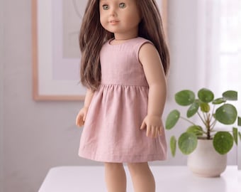 18 Inch Doll Dress Pattern PDF | Tatiana Sleeveless Pinafore Pattern | Simple Gathered Dress | Made for American Girl, Fits Our Generation