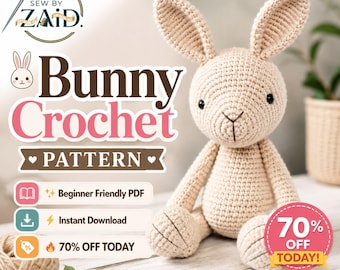 Anfänger freundliches häkeln Bunny Pattern PDF, Floppy Ear Amigurumi Toy Tutorial (Instant Download)