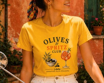Camiseta Olives & Spritz Club / Camiseta de verano italiana / Camiseta con estampado Aperitivo