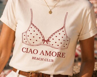 BH-shirt | Bikinitopje | Italiaans zomermeisje | Ciao-print | Outfit voor een meidenuitje