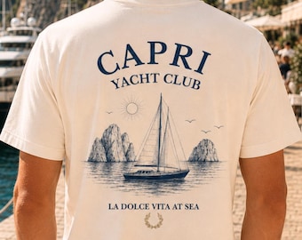 Shirt Italië Capri | Bootdagen | Yacht Club-shirt | Zomerse kustvakantie-outfit