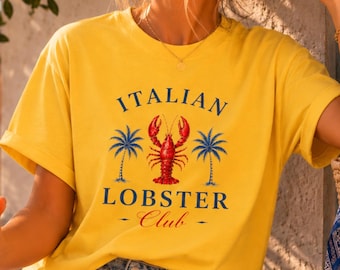 Shirt met kreeft | Zomer T-shirt met grafische print | Souvenirshirt Italië