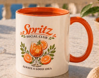 Spritz Social Club / Taza de cerámica de verano / Regalos Spritz / Aperitivo italiano / Recuerdos de Italia