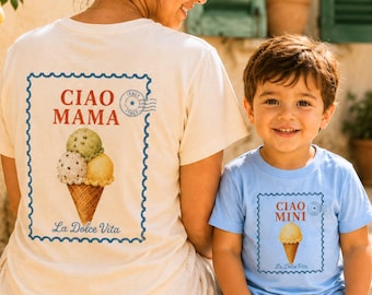 Bijpassend shirt voor moeder en peuter | Italiaanse zomeroutfit | La Dolce Vita T-shirt