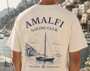 Shirt Amalfikust | Zeilend T-shirt | T-shirt Yacht Club | Vakantieshirt Italië | Bootliefhebber