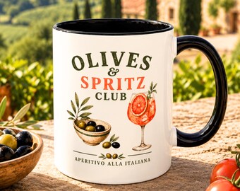 Taza de café Accent / Aperitivo / Taza de aceitunas / Arte veraniego italiano / Regalos de la Toscana / Spritz