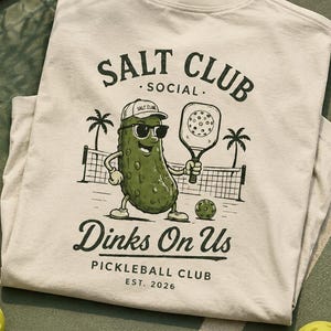 Pickleball Shirt, Dinks On Us Pickleball Tee, Funny Pickleball Gift, Pickleball Player Shirt, Pickle Graphic Tee, Pickleball Gift For Her image 2