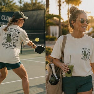 Pickleball Shirt, Dinks On Us Pickleball Tee, Funny Pickleball Gift, Pickleball Player Shirt, Pickle Graphic Tee, Pickleball Gift For Her image 5
