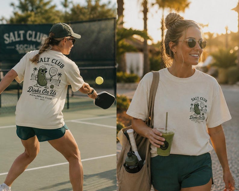 Pickleball Shirt, Dinks On Us Pickleball Tee, Funny Pickleball Gift, Pickleball Player Shirt, Pickle Graphic Tee, Pickleball Gift For Her image 5