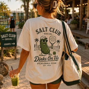 Pickleball Shirt, Dinks On Us Pickleball Tee, Funny Pickleball Gift, Pickleball Player Shirt, Pickle Graphic Tee, Pickleball Gift For Her image 3