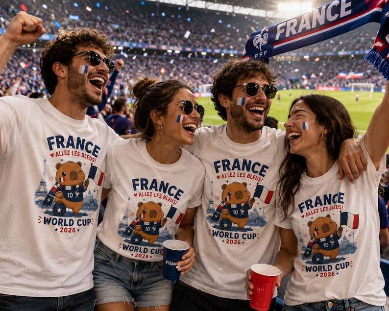France World Cup 2026 Shirt, Allez Les Bleus Capybara Tee, France Football Gift, Les Bleus Fan Shirt, French Soccer Tee, Football Fan Gift image 3