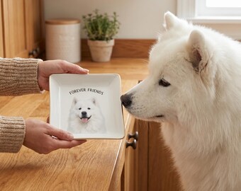 Personalisiertes Hunde- oder Katzenringtablett, individuelles Haustierporträt, französisch inspiriertes Geschenk