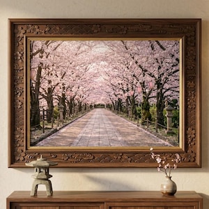Cherry Blossom Avenue Puzzle Sakura Tree Path Piece Puzzle