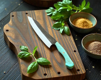 Cuchillo de chef de cocina hecho a mano al estilo japonés