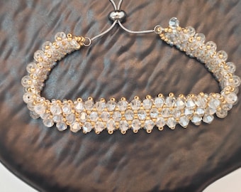 Pulsera de cuentas de cristal y collar para mascotas / Ajustable / Joyería para bodas de primavera / Accesorio para fiestas en el jardín / Accesorio para collar de perro y gato real