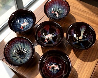 Handgefertigte Jianzhan-Teetassen, gefeuerte Tassen der Meisterklasse, handwerkliches Gongfu-Teegeschirr, traditionelles Gongfu-Teeset, Geschenk für Teeliebhaber und Sie