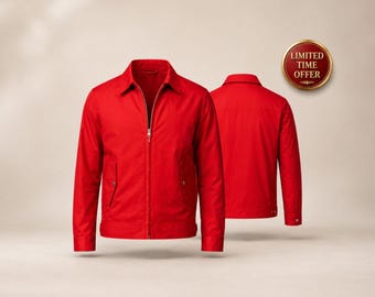 James Dean Red Rebel Without Cause Jacket – Handmade Jim Canvas Cinematic Stark Red Costume