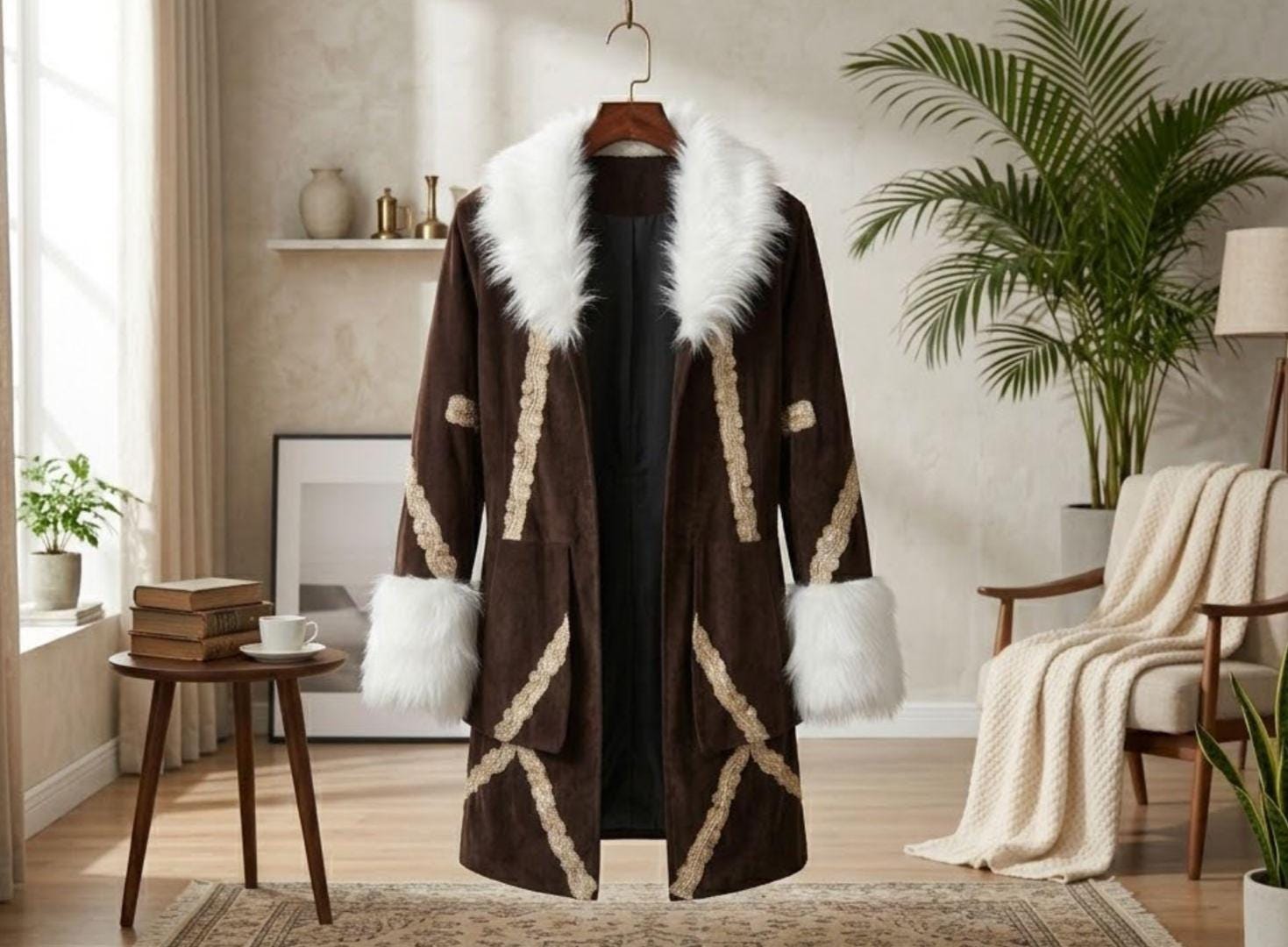 suède fur jacket / Mods coat vintage 70s Penny Lane Groovy Suede Fur Jacket Furry Genuine Leather Mod