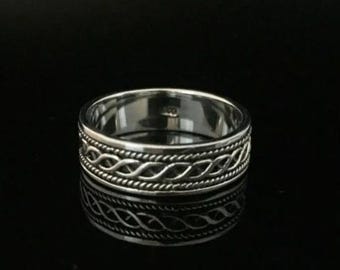 Bague tournante, alliance délicate en argent sterling 925, bague de promesse, bague authentique, faite main pour vous