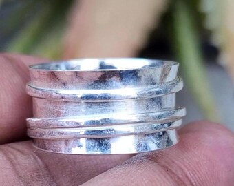 Bagues spinner, bracelet anti-stress, bague à géométrie unique, bague spinner pour femme 3 mm