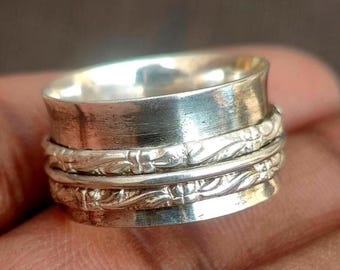 Bagues spinner, bracelet anti-stress, bague à géométrie unique, bague spinner pour femme 3 mm