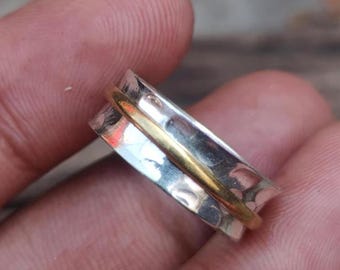 Bagues spinner, bracelet anti-stress, bague à géométrie unique, bague spinner pour femme 3 mm