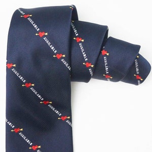 Available Single Mans Necktie / Blue Vintage Wide Tie / Retro Polyester Novelty Gift for Man