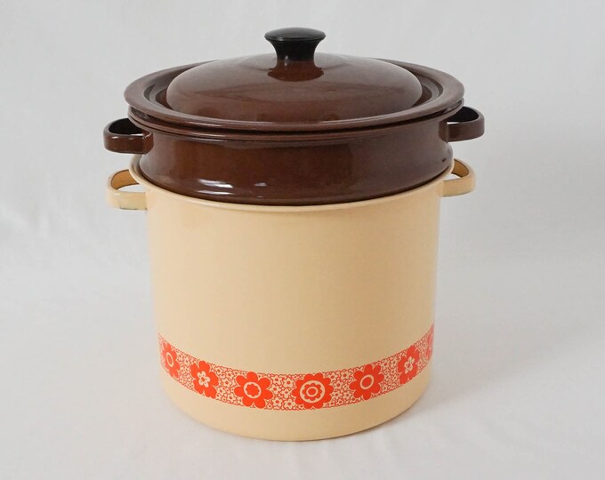 Complete Set Enamel Double Boiler With Three Nesting Strainers Etsy