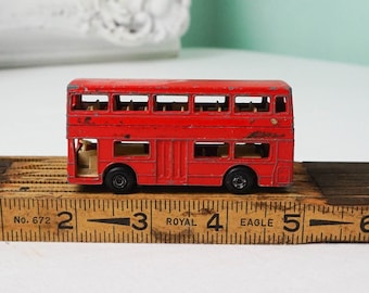 The Londoner Double Decker Bus Die Cast Collectible / Vintage Matchbox Souvenir Red Cars / Toy Game Retro 1970s