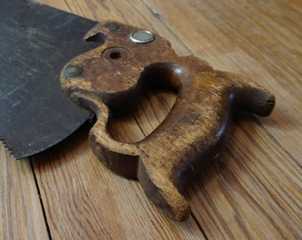 Early 1900s Warranted Superior Straight Back 26" Hand Saw / Vintage Rustic Tools