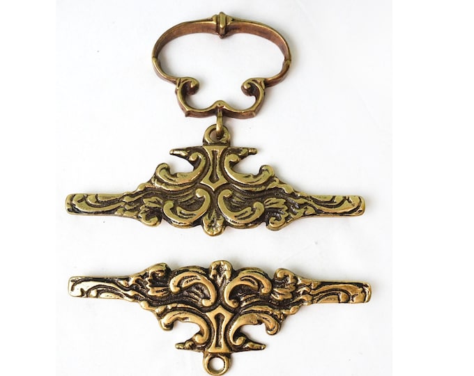 Large Solid Brass Bell Pull Ornate Brass Hanger Top Part Only Etsy
