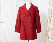 Red MacKintosh Wool Coat Vintage Women Overcoat Sz M