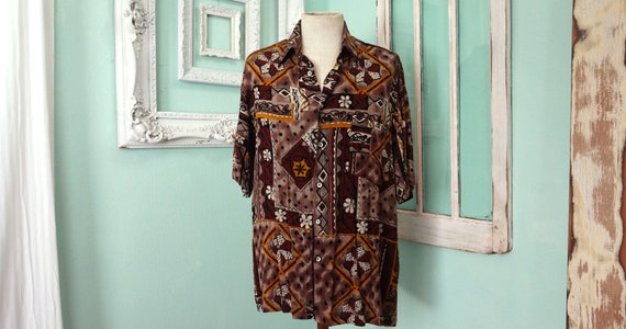 NWT Mens Mod Short Sleeve Shirt / Unused Vintage 80s Sz M / Sexy 