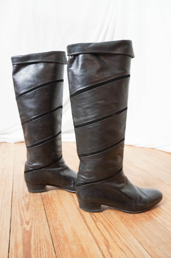 CC High Boots 50mm Black Quilted Calfskin
