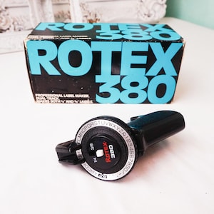 Rotex 380 Label Maker in the Original Box / Vintage Retro Printing Tool / Mod Small Scrapbooking Craft Equipment