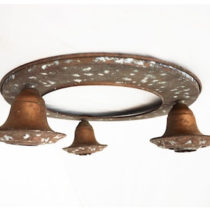 Art Deco Copper or Brass Ceiling Fixture  / Vintage Antique Light Fixture