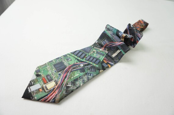 Computer Geek Techie Necktie with Circuit Boards … - image 3