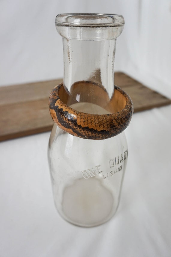 Python Snake Bangle Bracelet with Leather Lining … - image 2