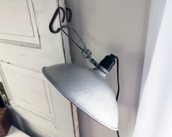 Large Clip on Work or Craft Light / DIY Lamp Salvage / Shop Light with Aluminum Shade
