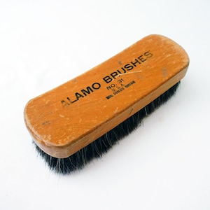 Wood Handled Horse Hair Boot Brush / Vintage Rustic Tools / Natural Bristle Shoe Polish Soft Brush