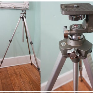 Sunset Tripod FO-2000 / Vintage Film Camera Photography Equipment / 45&quot; Tall Travel Tripod with Aluminum Legs