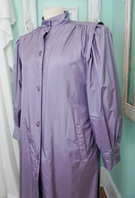 Shimmery Purple Rain Coat / Vintage Trench Style … - image 5